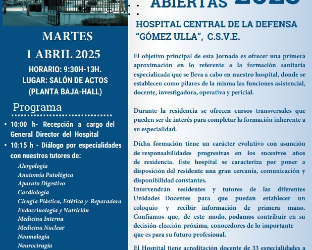 JORNADA (MIR, EIR, FIR, PIR) PUERTAS ABIERTAS 2025