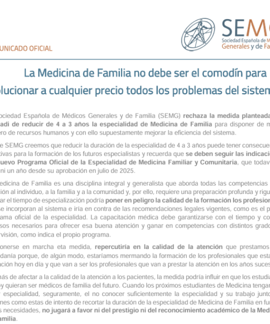 La Medicina de Familia no debe ser el comodín parasolucionar a cualquier precio todos los problemas del sistema
