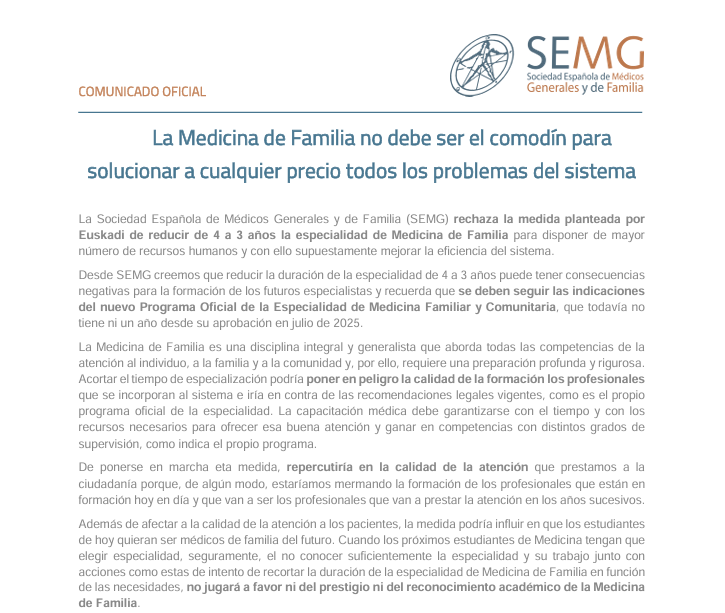 La Medicina de Familia no debe ser el comodín parasolucionar a cualquier precio todos los problemas del sistema